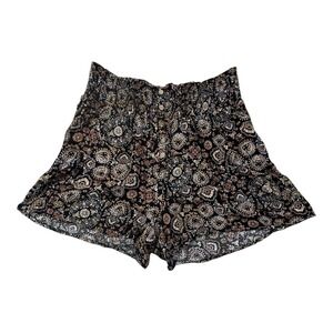SO Super High Rise Smocked Waist Shorts Size S Floral Boho Print